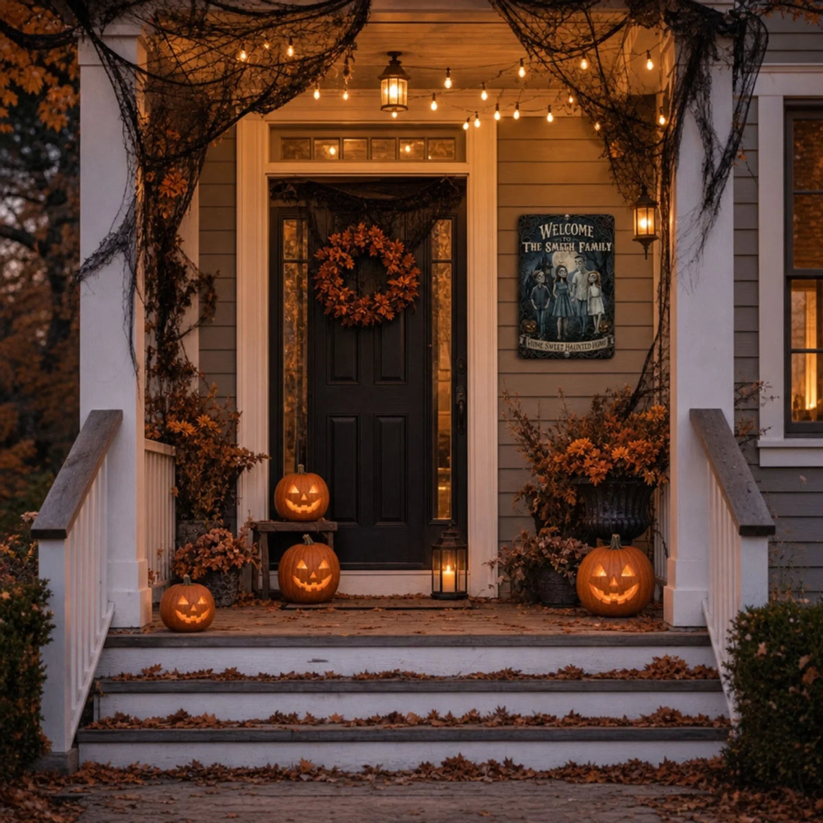Home Sweet Haunted Home - Personalized Metal Sign