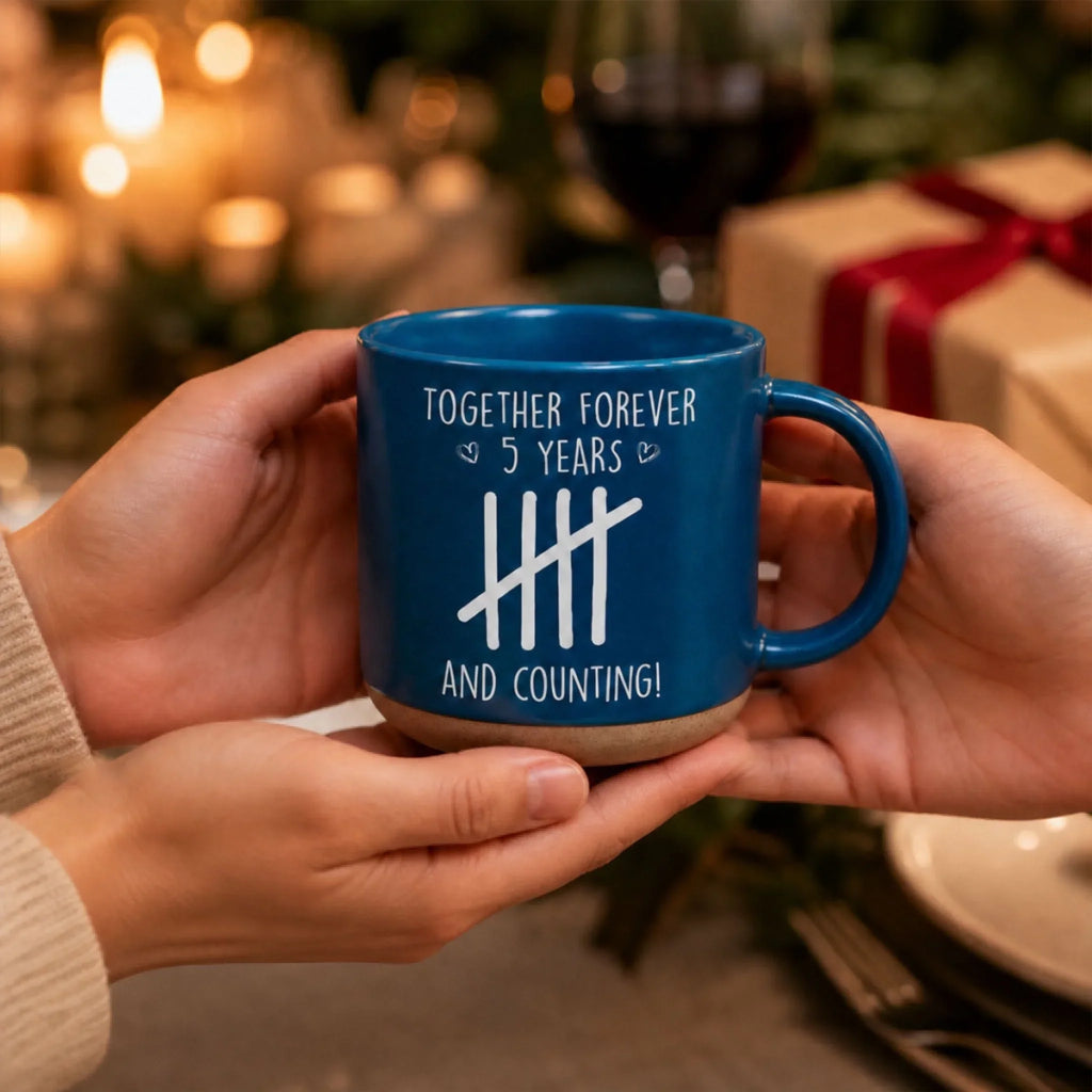 Custom Christmas & Birthday Keepsake Gift • Love Through The Years - Personalized Pottery Mug