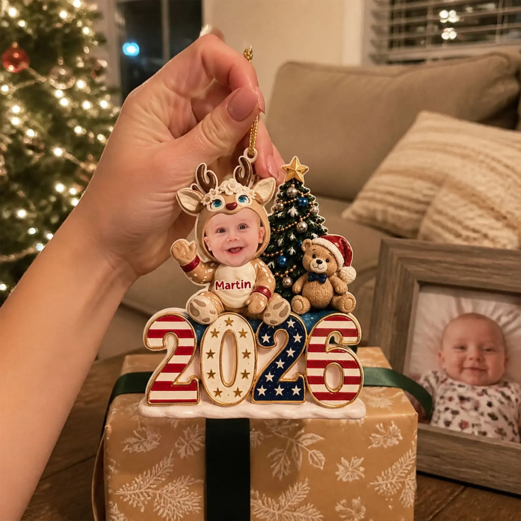 Custom Baby First Christmas Ornament for New Parents •  Cute Baby - Personalized Acrylic Ornament