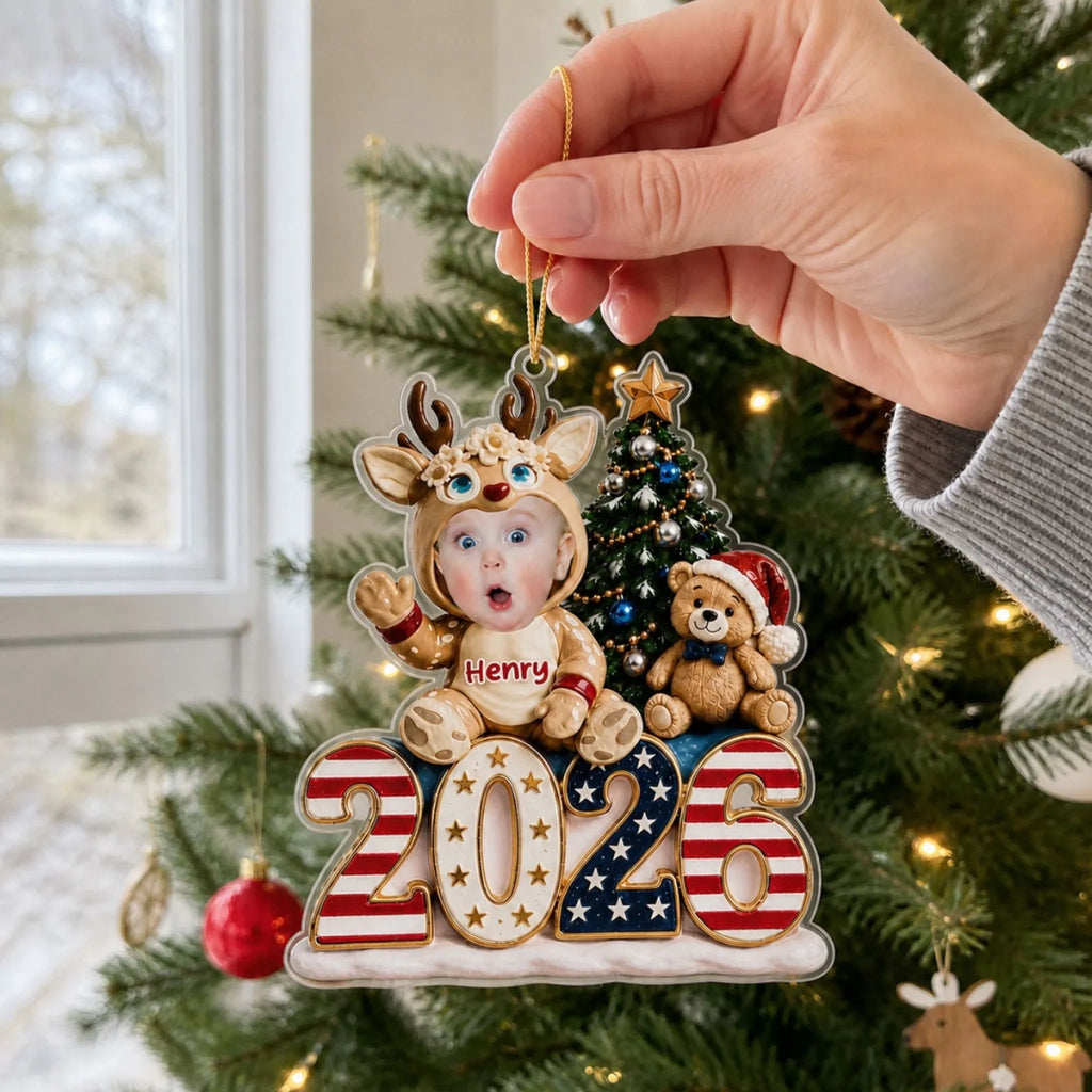 Custom Baby First Christmas Ornament for New Parents •  Cute Baby - Personalized Acrylic Ornament