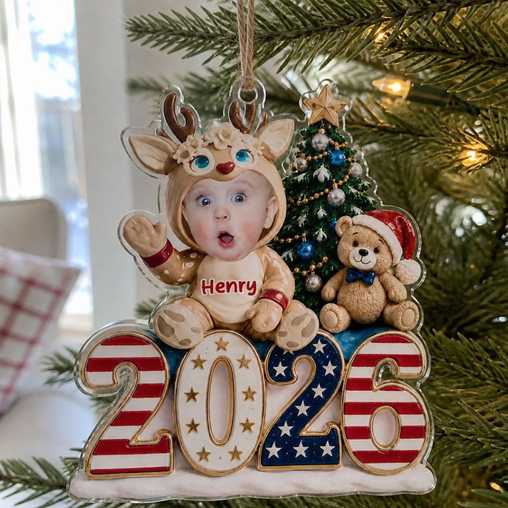 Custom Baby First Christmas Ornament for New Parents •  Cute Baby - Personalized Acrylic Ornament