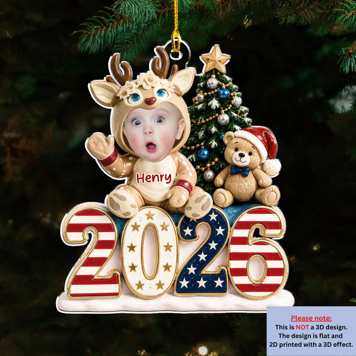 Custom Baby First Christmas Ornament for New Parents •  Cute Baby - Personalized Acrylic Ornament