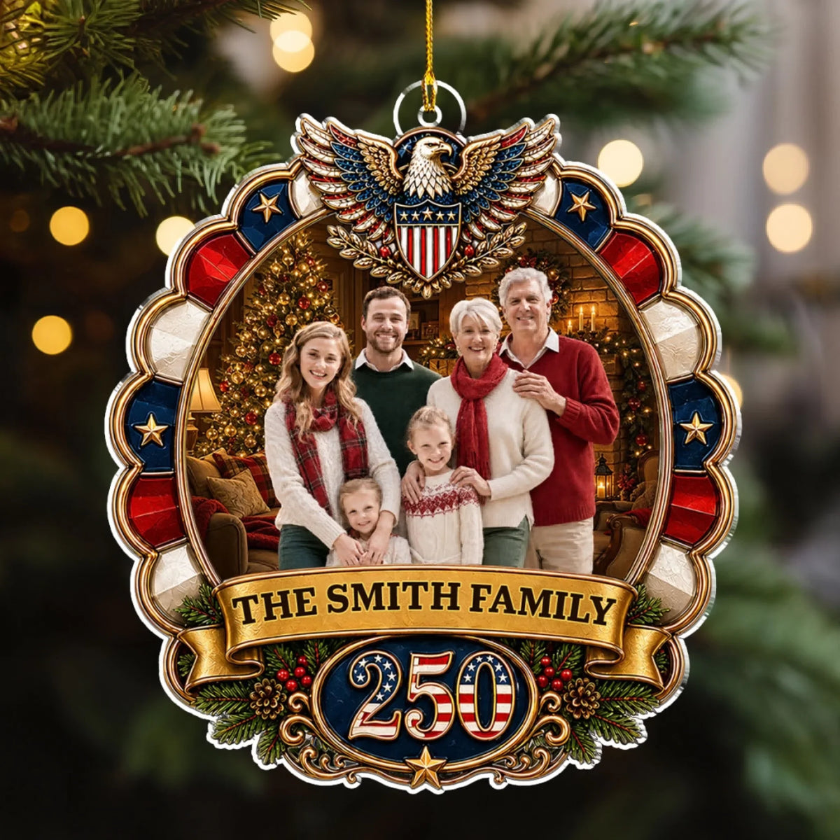 Custom Family Ornament, Christmas Gift for Family Members •  Family 250 Pride - Personalized 3D Effect Acrylic Ornament