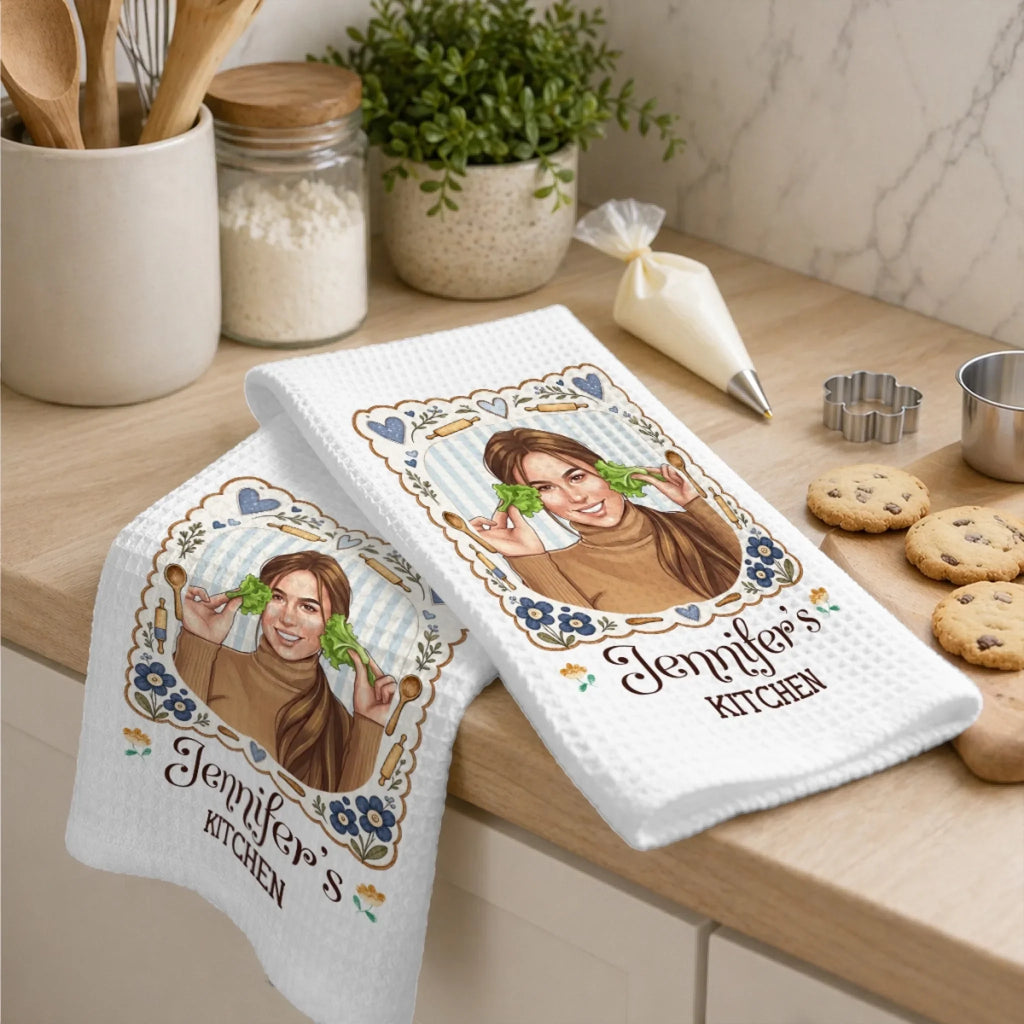 Girl Love Cooking - Personalized Kitchen Towel