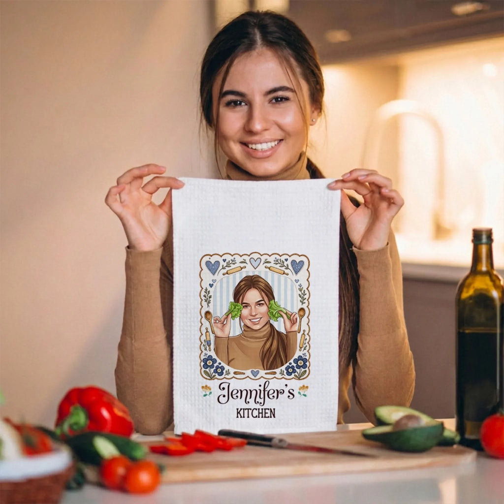 Girl Love Cooking - Personalized Kitchen Towel