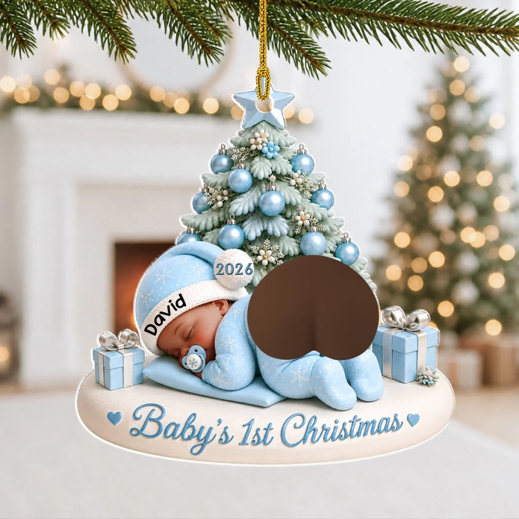 Custom Keepsake Christmas Ornament •  First Christmas Baby - Personalized Squishy Acrylic Ornament