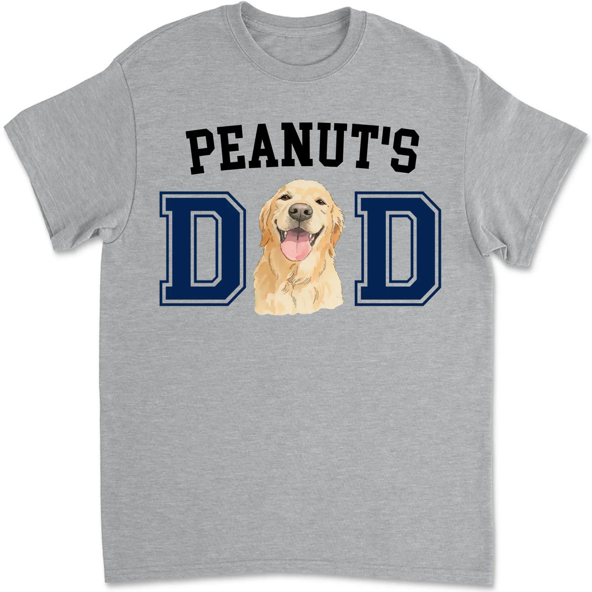 Custom Photo Christmas & Birthday Keepsake Gift • Dog Daddy Sketch - Personalized T-Shirt