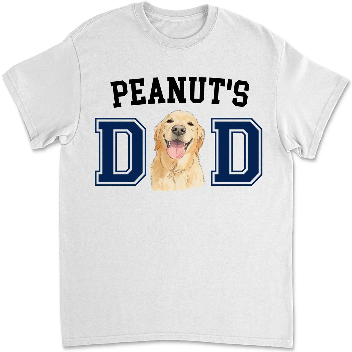 Custom Photo Christmas & Birthday Keepsake Gift • Dog Daddy Sketch - Personalized T-Shirt