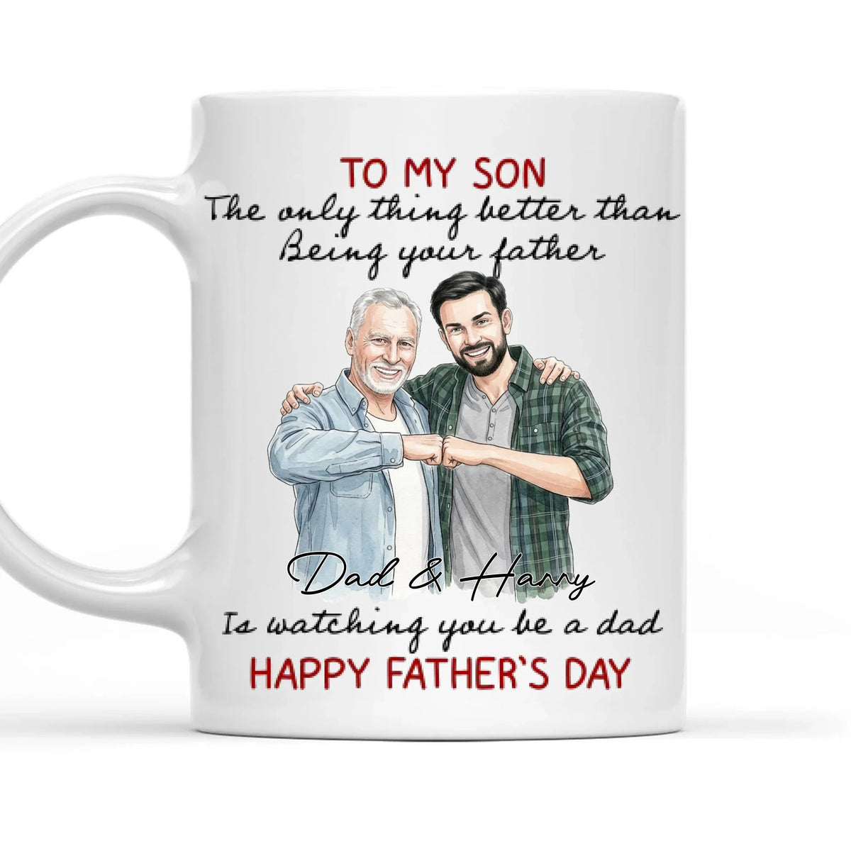 Custom Photo Father's Day Gift For Son • Watching Son Being A Dad - Personalized Coffee Mug