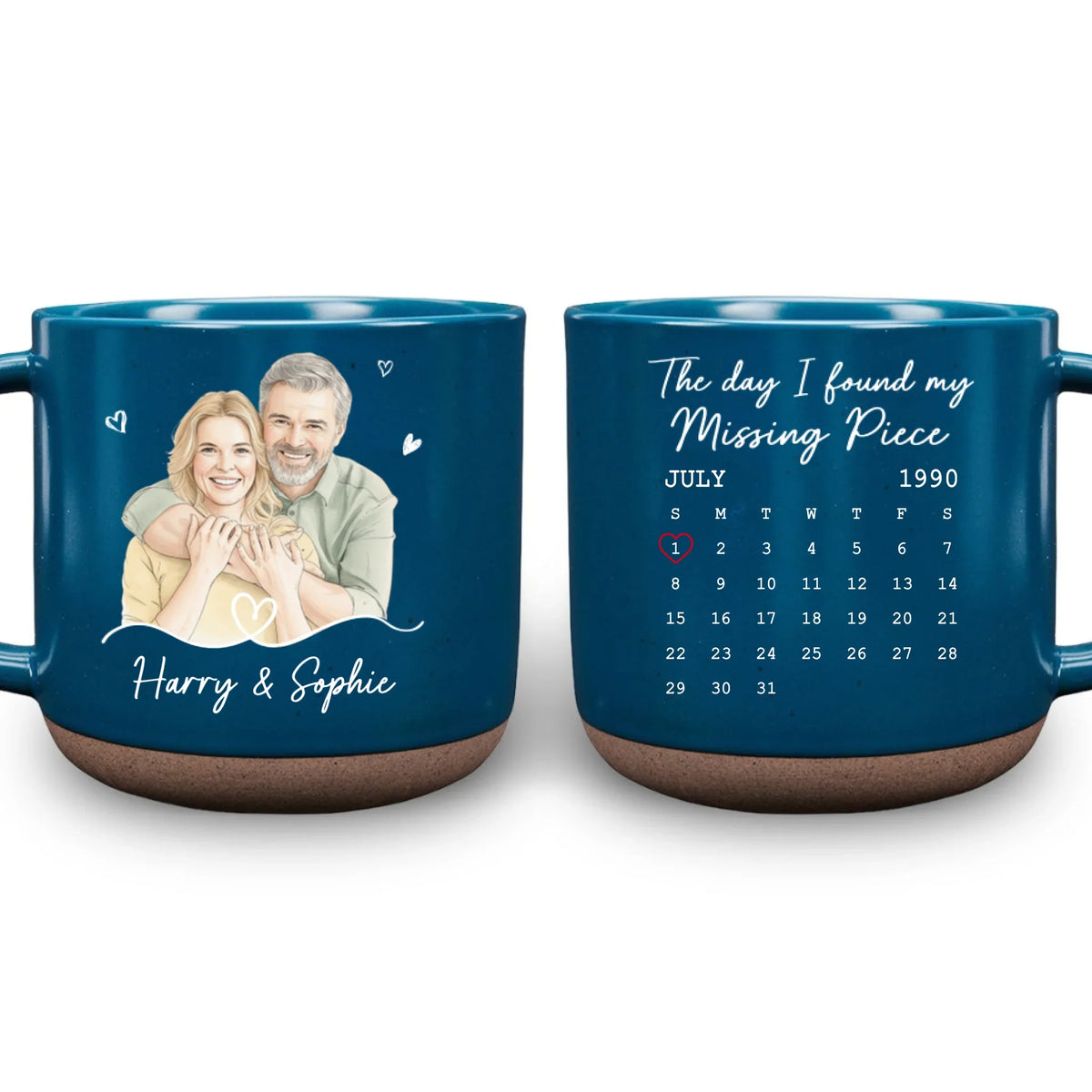 Custom Photo Anniversary Keepsake Gifts For Couple • The Day I Found My Missing Piece - Personalized Pottery Mug