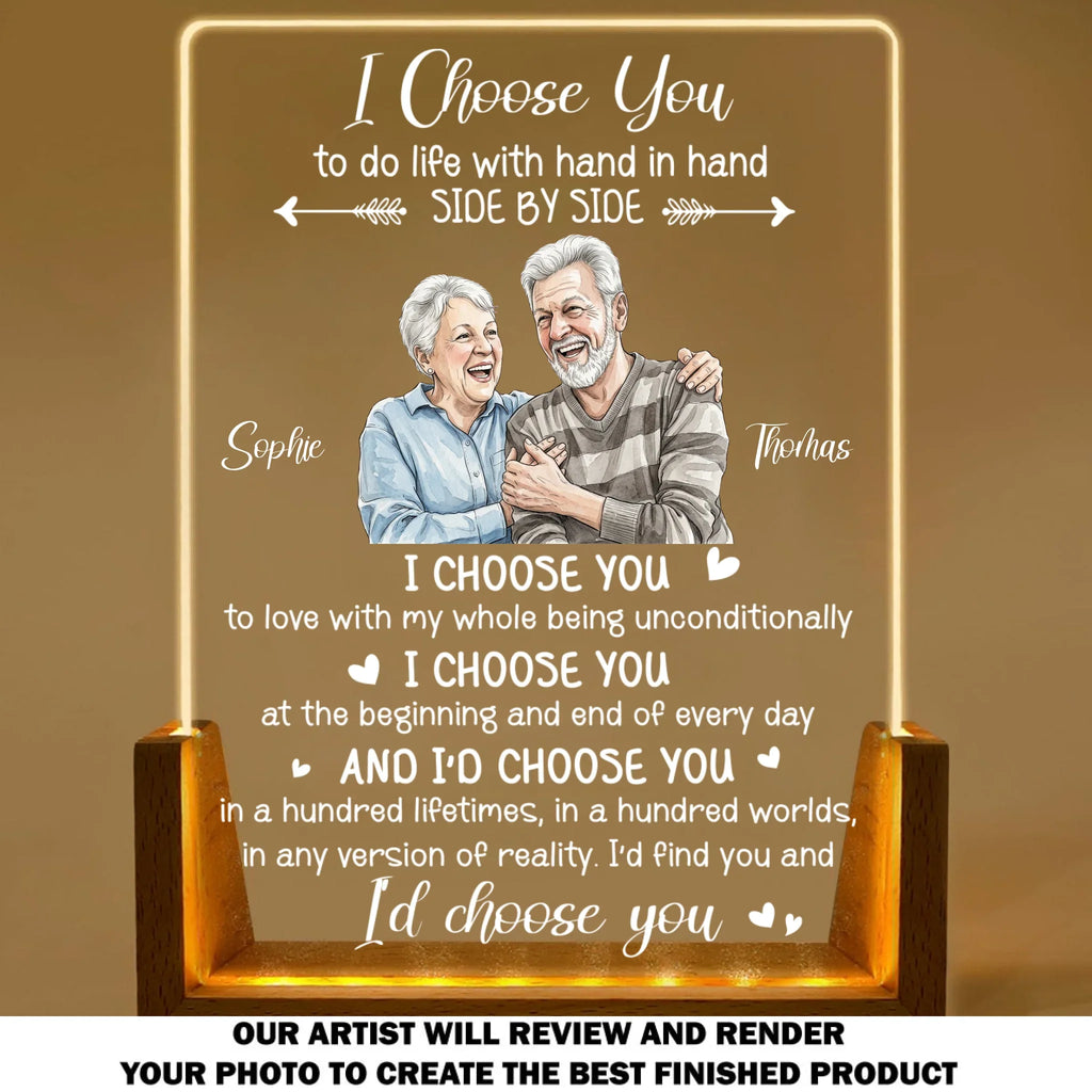 Custom Photo Couple Gift for Anniversary, Valentine's Day, Christmas • My Love My Choice - Personalized Night Light
