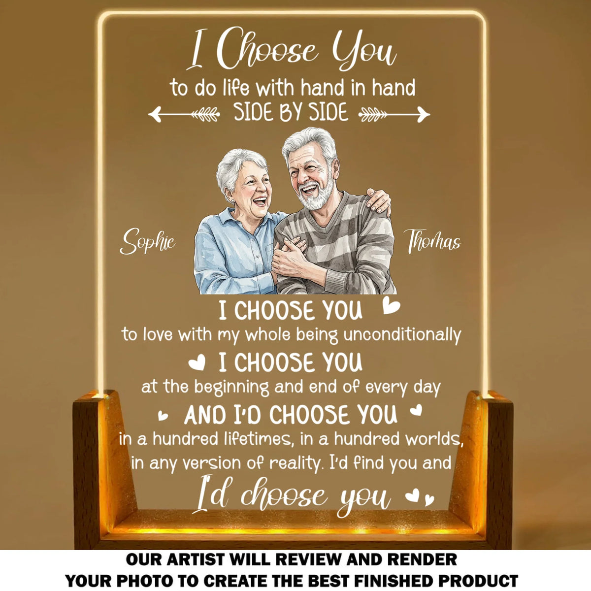 Custom Photo Couple Gift for Anniversary, Valentine's Day, Christmas • My Love My Choice - Personalized Night Light
