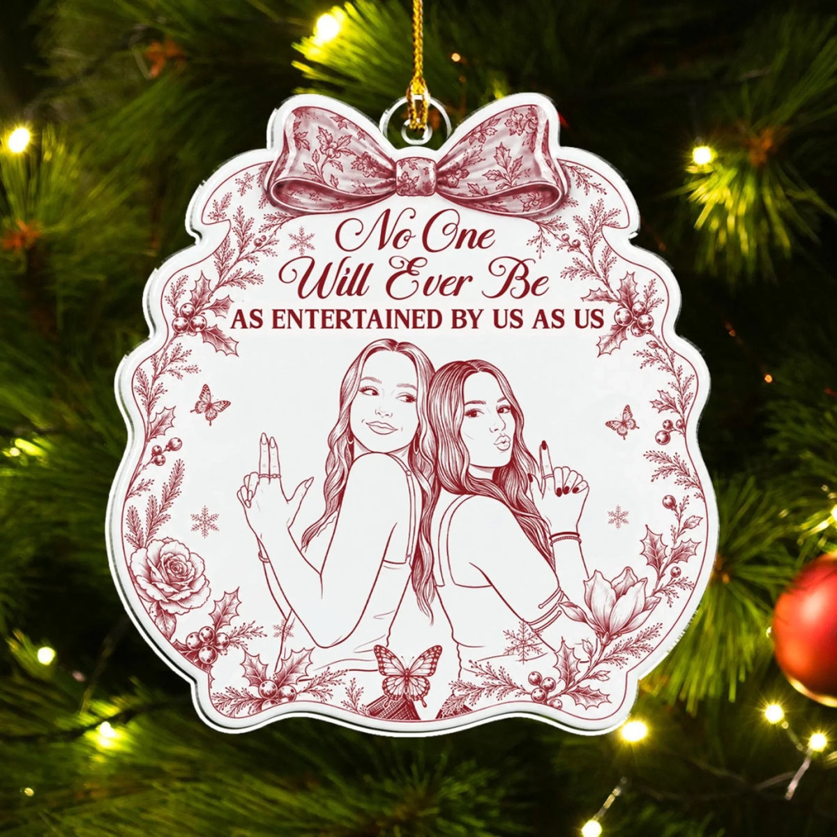 Entertained By Us - Personalized Acrylic Ornament