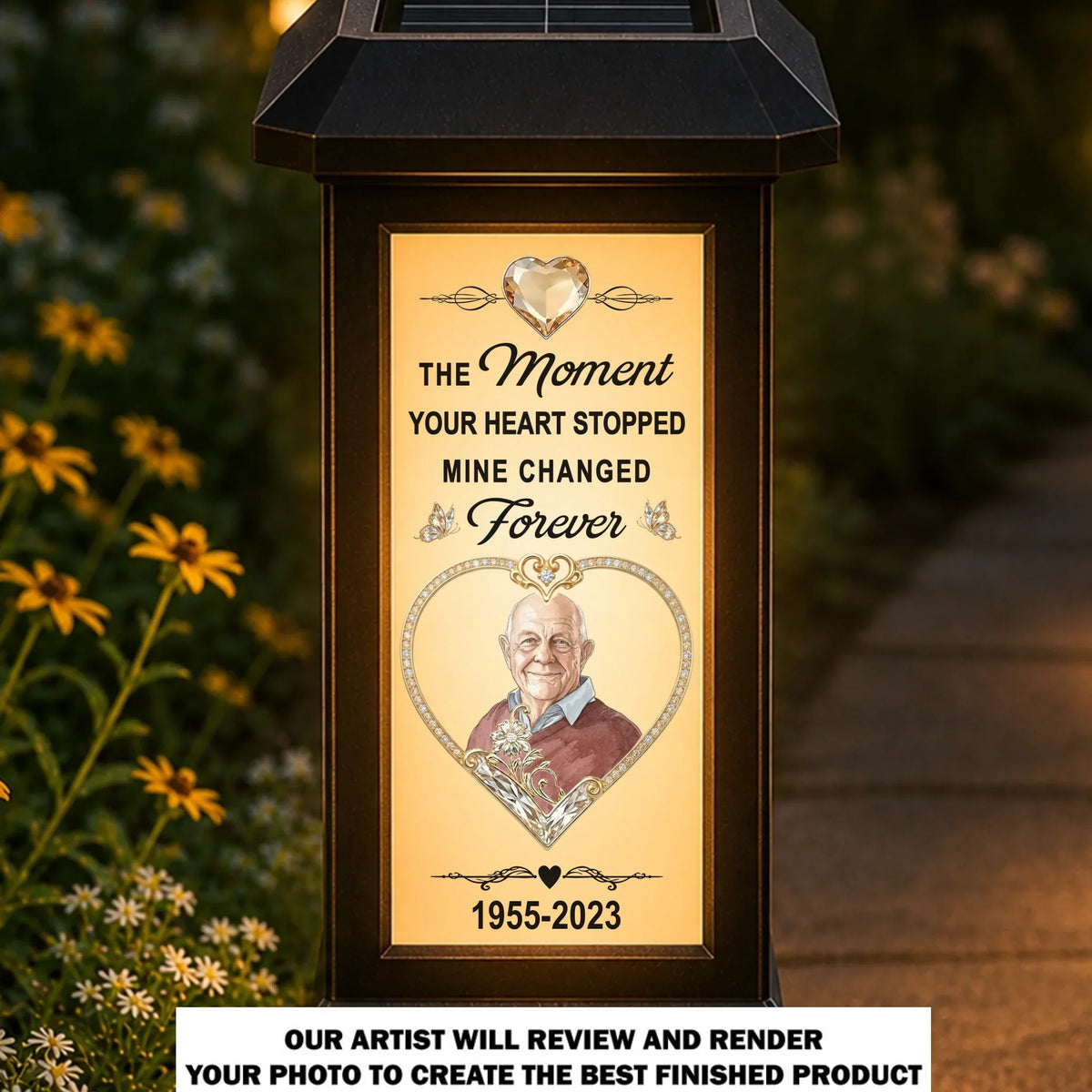 The Moment My Heart Changed Forever - Personalized Solar Garden Light