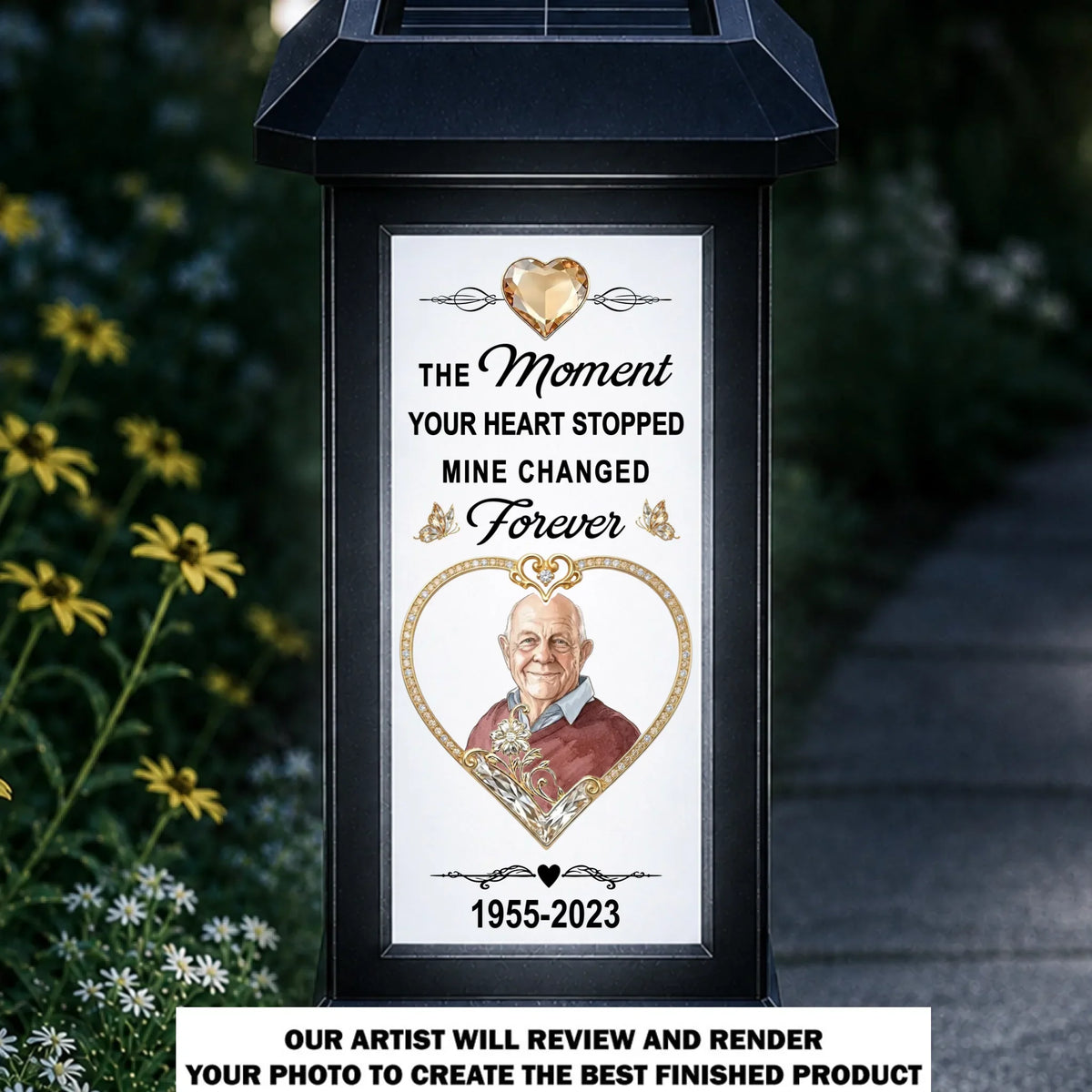 The Moment My Heart Changed Forever - Personalized Solar Garden Light