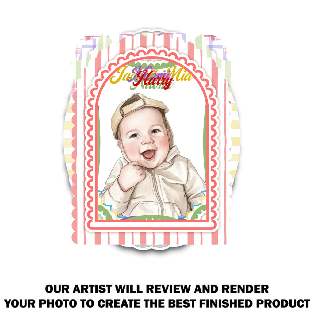 Kid Photo Watercolor - Personalized Acrylic Magnet