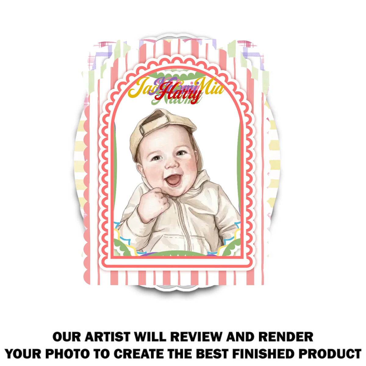 Kid Photo Watercolor - Personalized Acrylic Magnet
