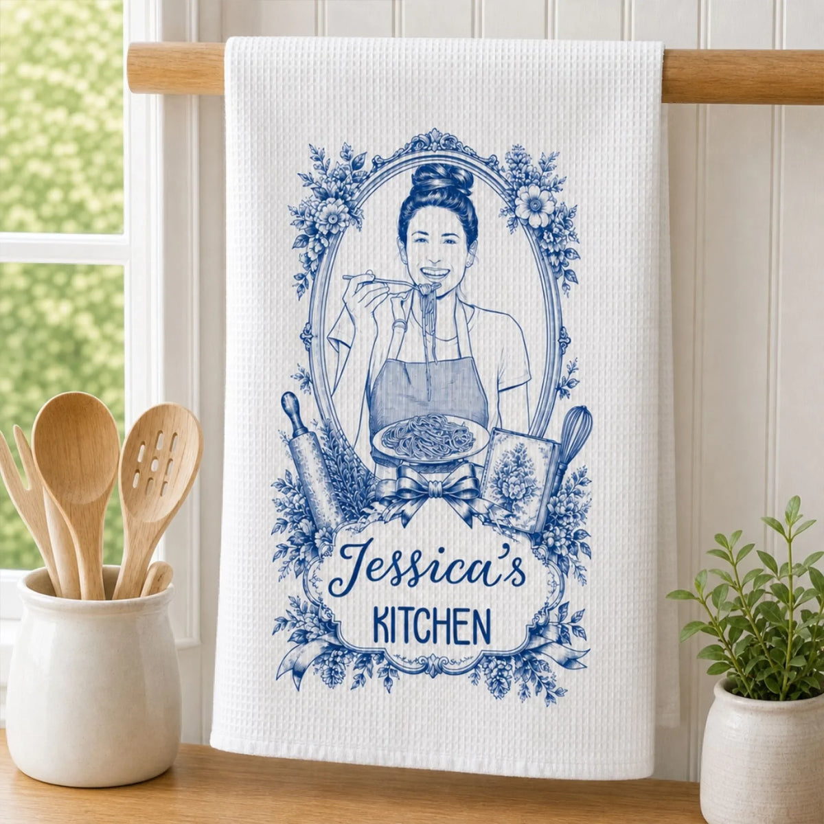 She Cooks She Creates - Personalized Kitchen Towel