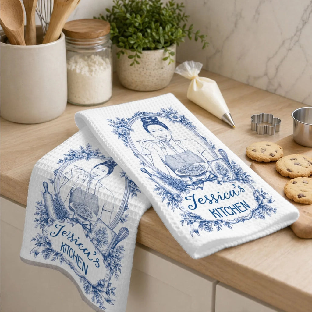She Cooks She Creates - Personalized Kitchen Towel