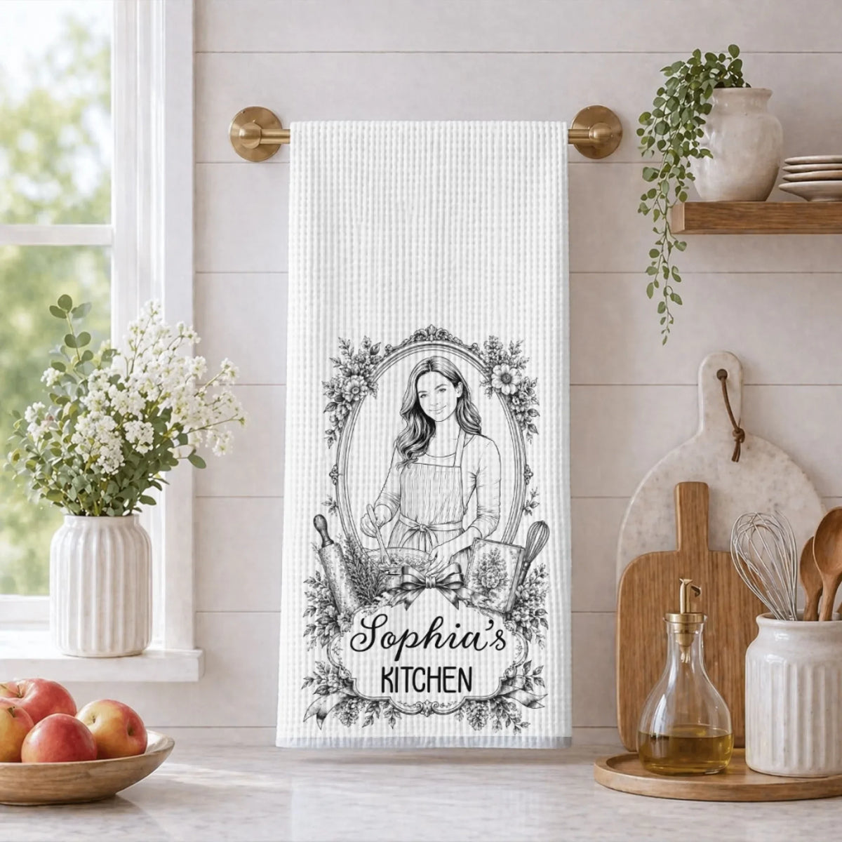 She Cooks She Creates - Personalized Kitchen Towel