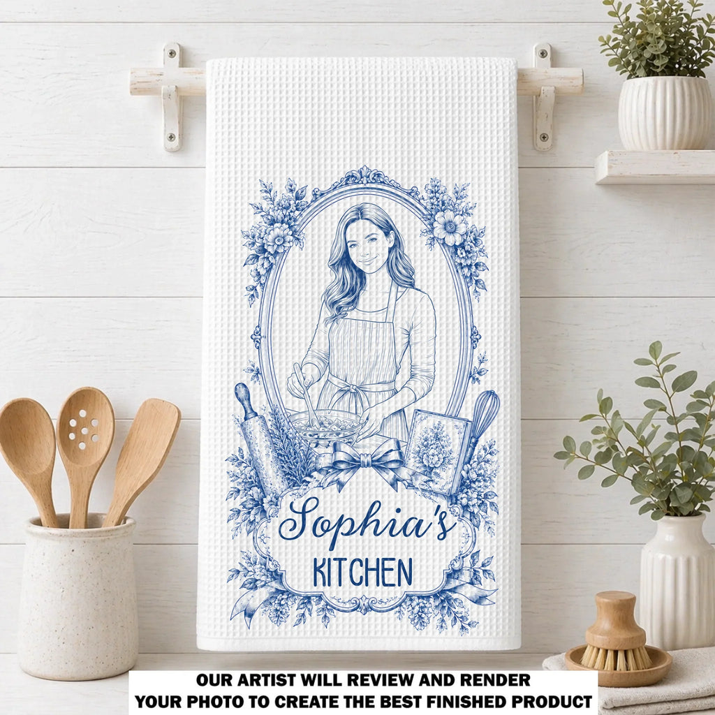 She Cooks She Creates - Personalized Kitchen Towel