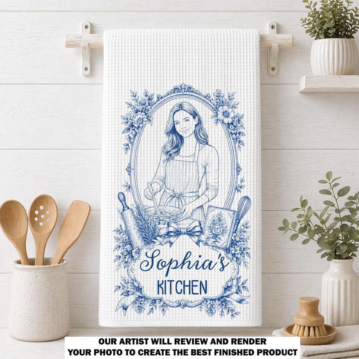 She Cooks She Creates - Personalized Kitchen Towel