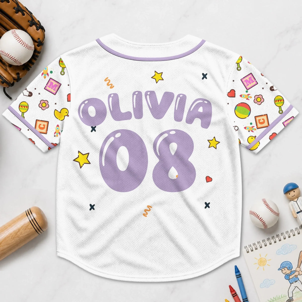One Game At Time - Personalized Kid Baseball Jersey