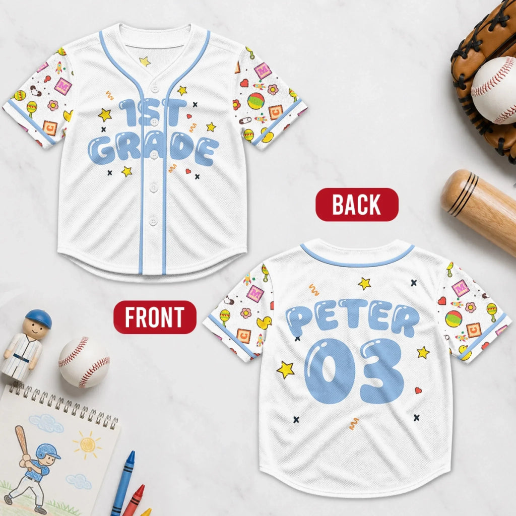 One Game At Time - Personalized Kid Baseball Jersey