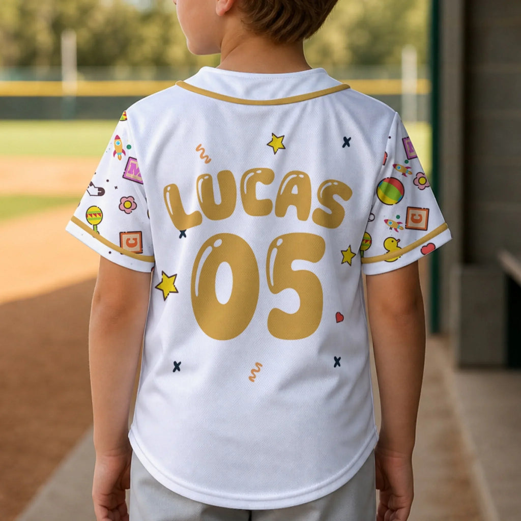 One Game At Time - Personalized Kid Baseball Jersey