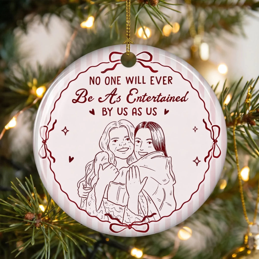 Custom Keepsake Christmas Ornament •  Best Besties - Personalized Ceramic Ornament