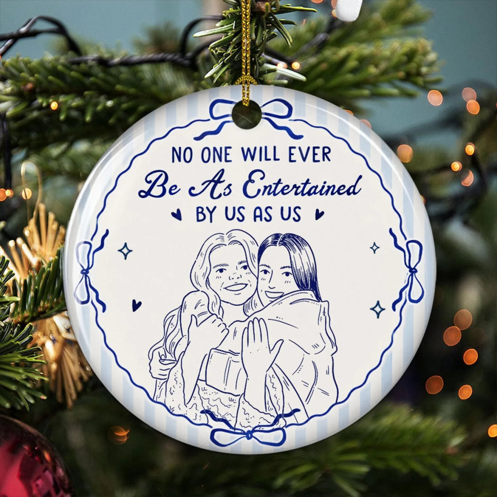 Custom Keepsake Christmas Ornament •  Best Besties - Personalized Ceramic Ornament