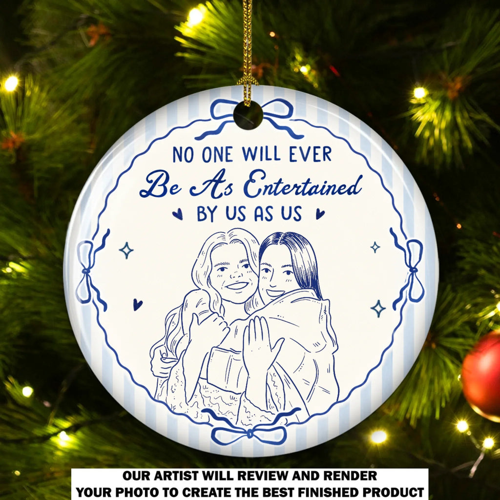 Custom Keepsake Christmas Ornament •  Best Besties - Personalized Ceramic Ornament