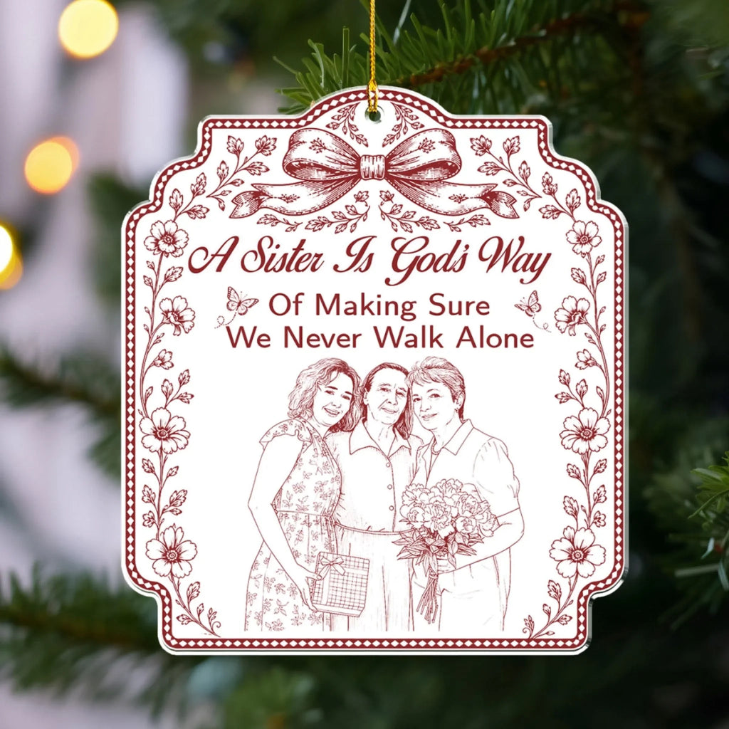Custom Keepsake Christmas Ornament •  Never Walk Alone - Personalized Acrylic Ornament