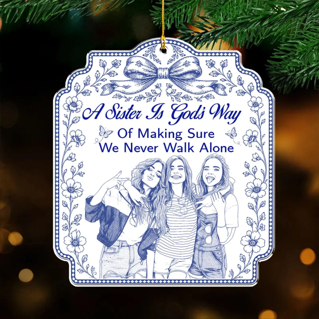 Custom Keepsake Christmas Ornament •  Never Walk Alone - Personalized Acrylic Ornament