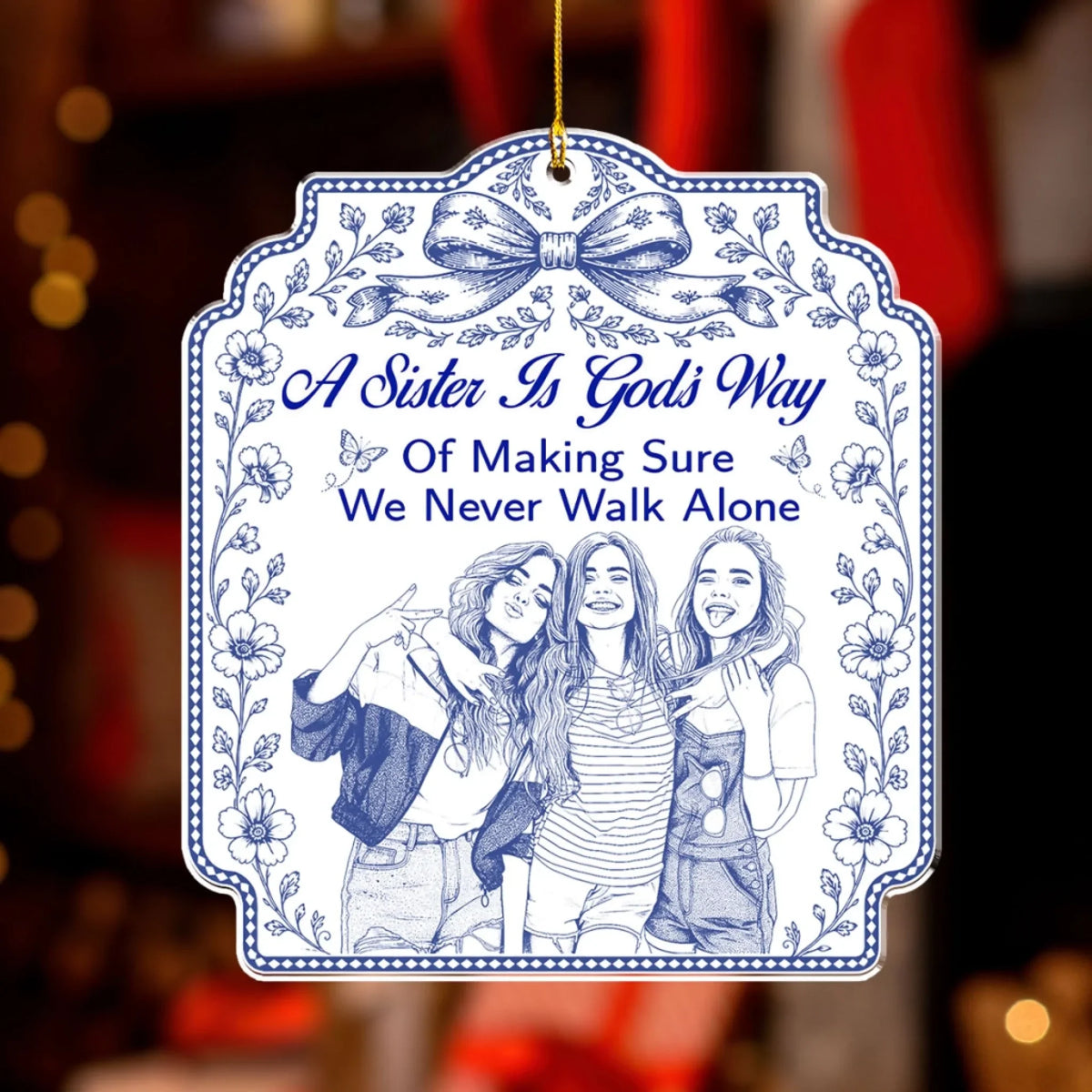 Custom Keepsake Christmas Ornament •  Never Walk Alone - Personalized Acrylic Ornament