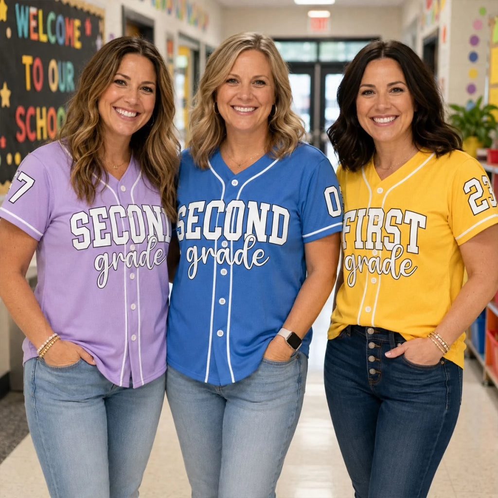 Teach Hard Play Harder - Personalized Unisex Baseball Jersey