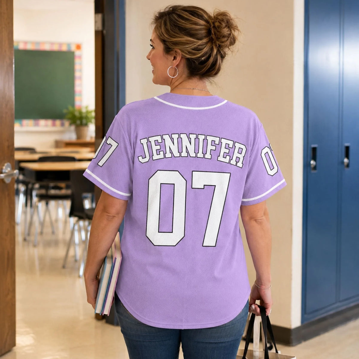 Teach Hard Play Harder - Personalized Unisex Baseball Jersey