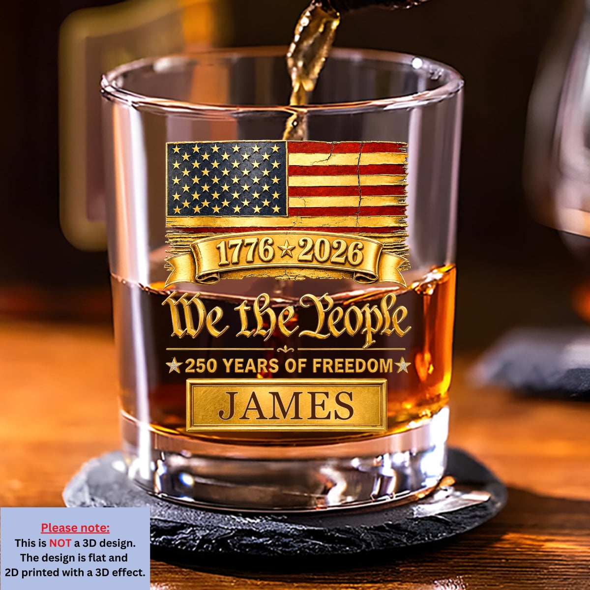 The People We Be - Personalized 3D Effect Whiskey Glass
