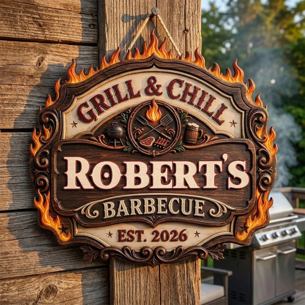 The Grill House - Personalized Wood Sign