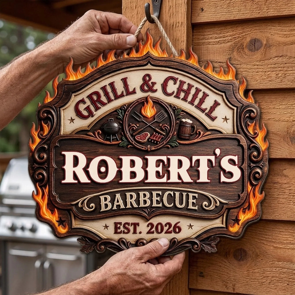 The Grill House - Personalized Wood Sign