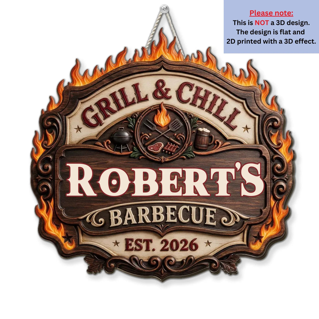 The Grill House - Personalized Wood Sign