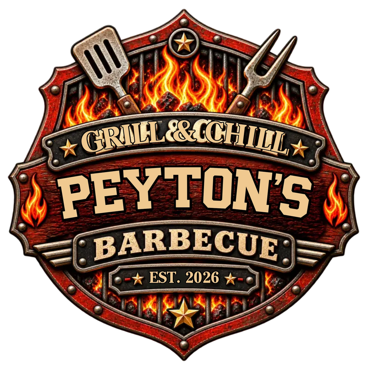 BBQ Lovers - Personalized Wood Sign