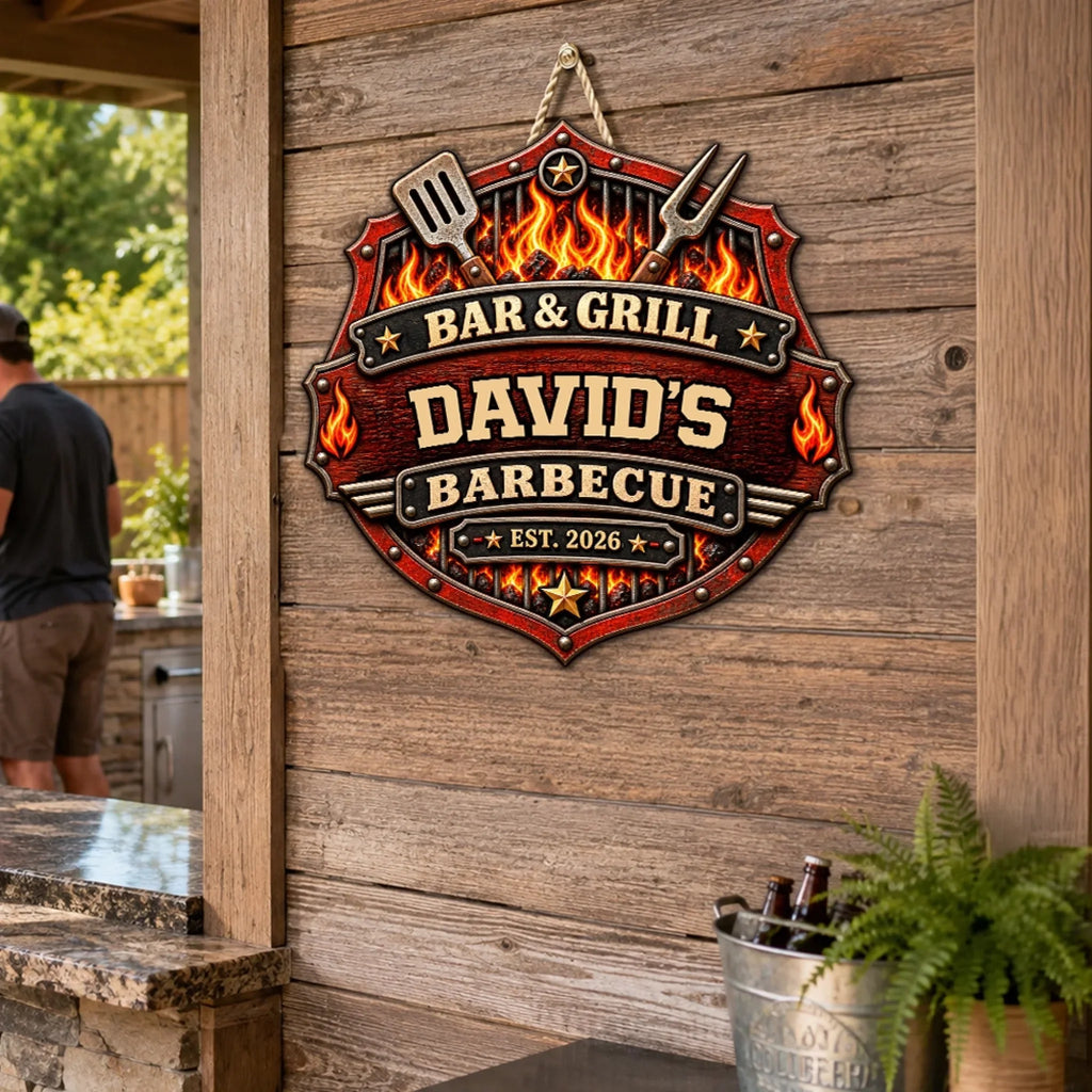 BBQ Lovers - Personalized Wood Sign