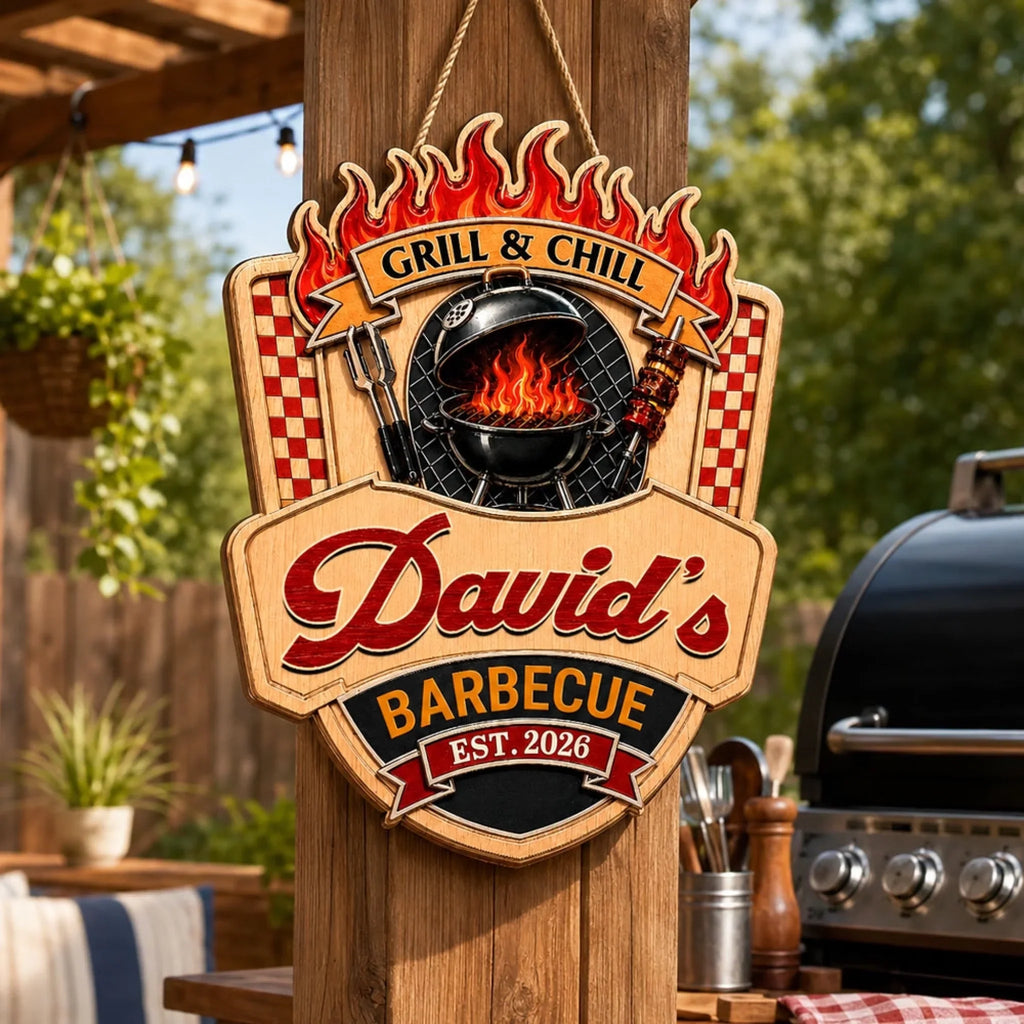 BBQ Pitmaster - Personalized Wood Sign