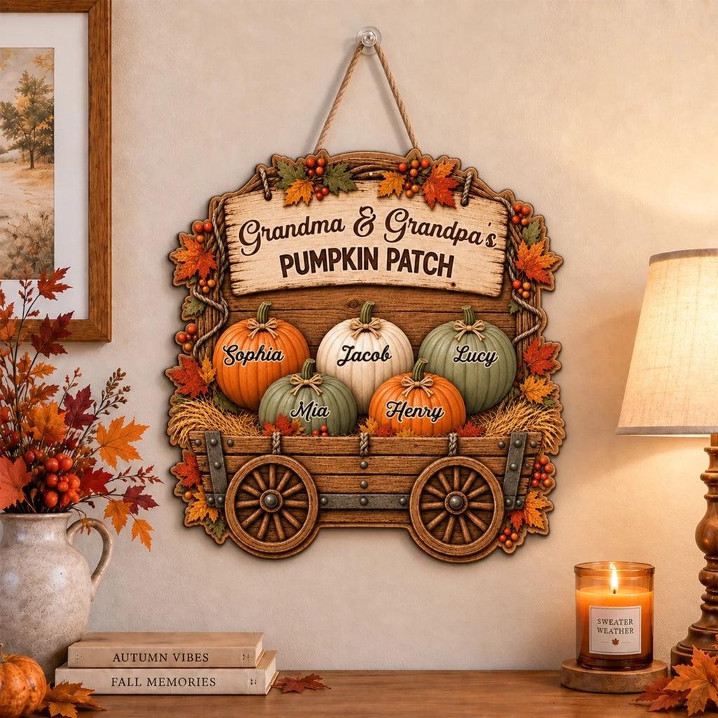 Grandparents Pumpkin Patch - Personalized Wood Sign