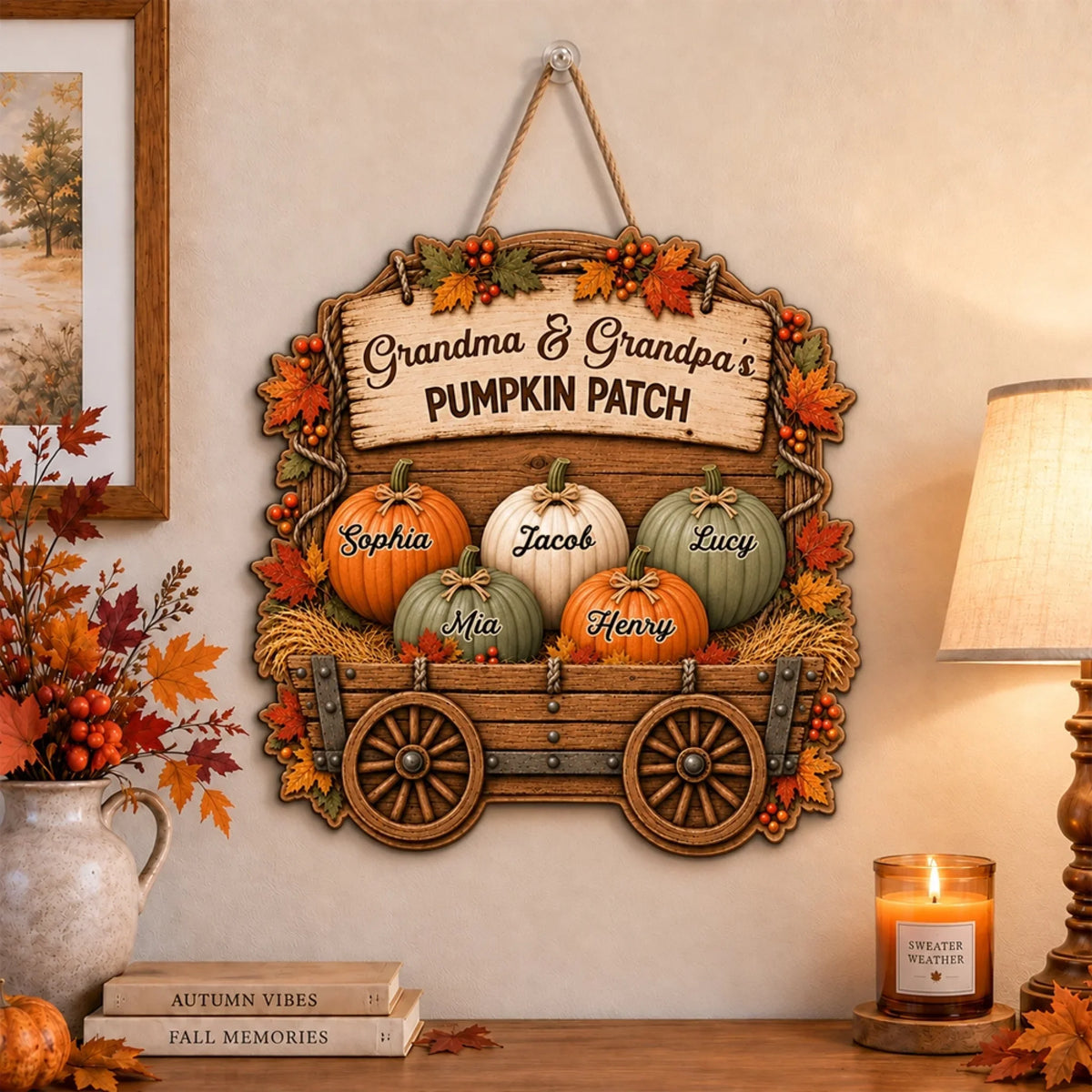 Grandparents Pumpkin Patch - Personalized Wood Sign
