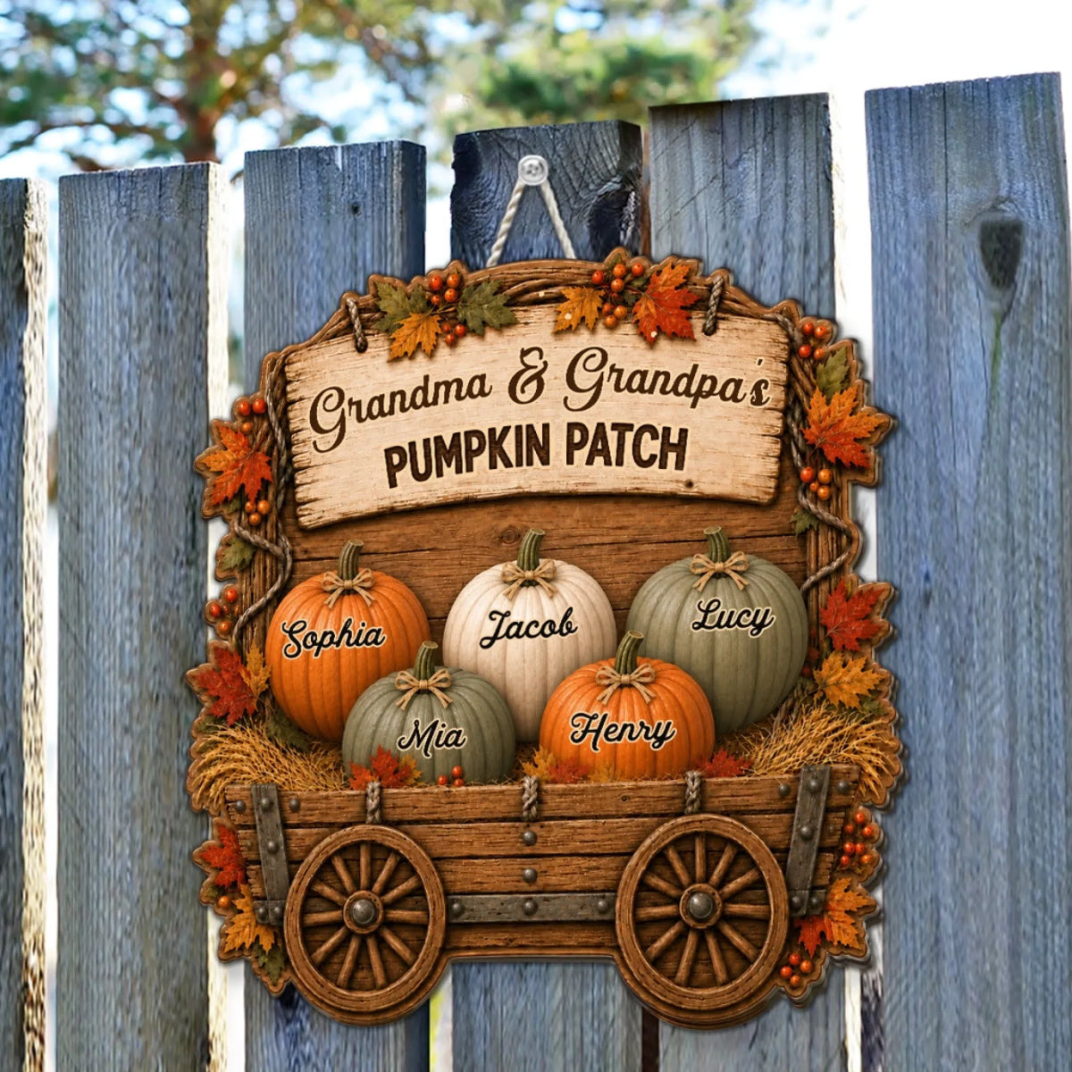 Grandparents Pumpkin Patch - Personalized Wood Sign