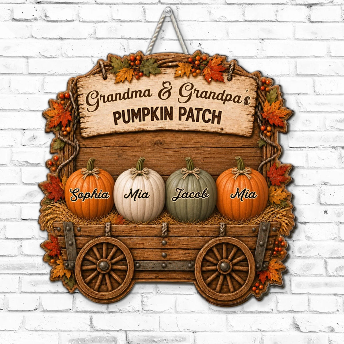 Grandparents Pumpkin Patch - Personalized Wood Sign