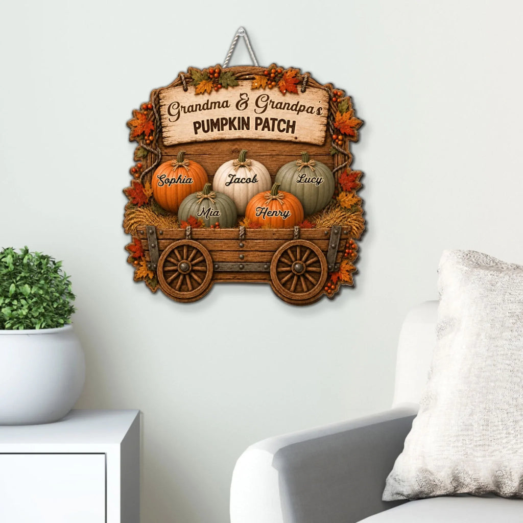 Grandparents Pumpkin Patch - Personalized Wood Sign