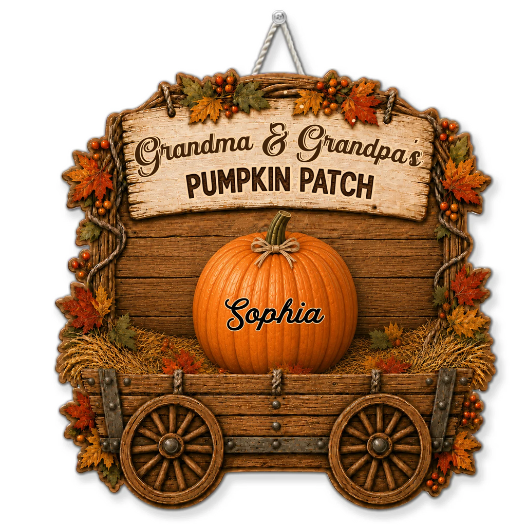 Grandparents Pumpkin Patch - Personalized Wood Sign